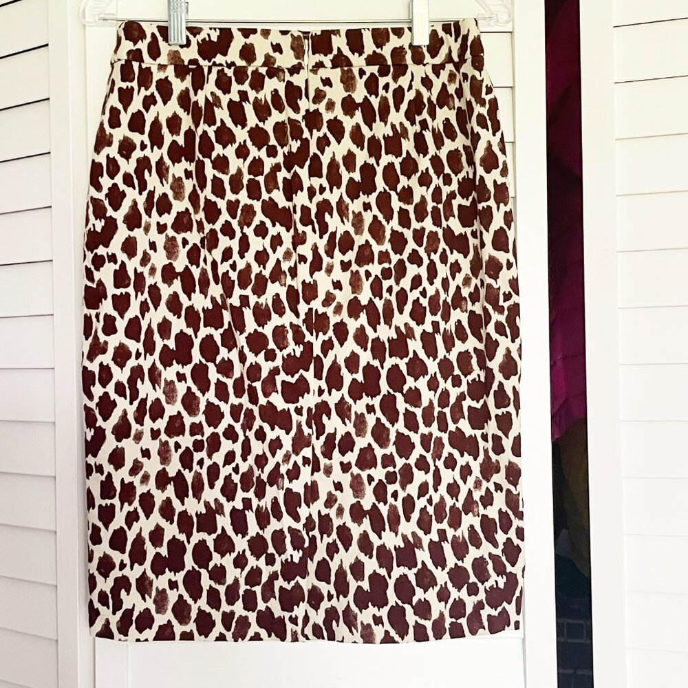 NEW J CREW SKIRT Animal Print Skirt Work Career Lined Size 4 New Unused
